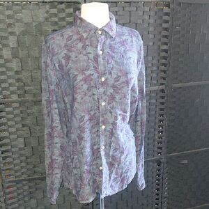 Men's Purple Floral Button-Up Shirt